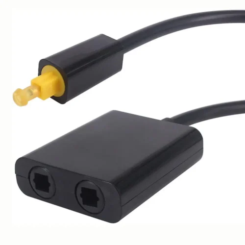 1 To 2 Toslink Fiber Optic Digital Optical Audio Splitter Switcher Adapter Cable