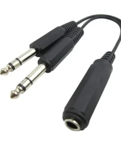 1/4" 6.35mm Stereo Plug/Female to Dual 1/4" 6.35mm Jack/Male Splitter Adapter Cable