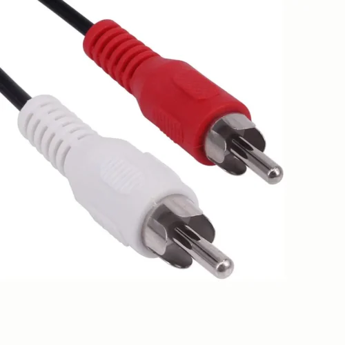 2 RCA Male to 2 RCA Male + RCA Female Piggyback Extension Audio Video AV Adapter Cord - Image 3