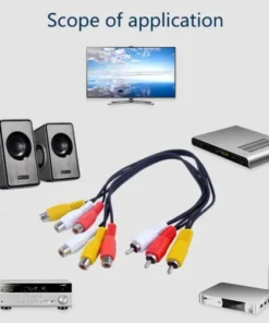 Alternative view of 3 RCA Male Jack to 6 RCA Female Plug Splitter Audio Video Av Adapter Cable