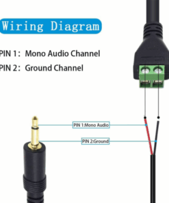Alternative view of 3.5mm (1/8") TS Mono Male to 2 Pin Screw Terminal Female Cable