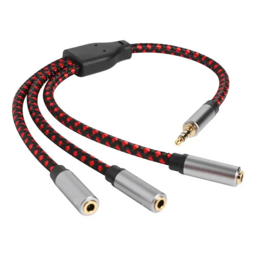 3.5mm AUX Cable ,1 To 3 Out Audio Splitter Cable With Stereo 4 Pole Connector Adapter