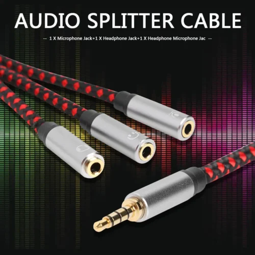 3.5mm AUX Cable ,1 To 3 Out Audio Splitter Cable With Stereo 4 Pole Connector Adapter - Image 3