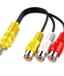 3.5mm Audio Jack Male to 3 RCA Female Jack Adapter Splitter Audio Cable for AV TV