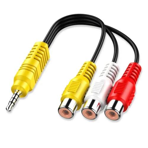 3.5mm Audio Jack Male to 3 RCA Female Jack Adapter Splitter Audio Cable for AV TV