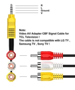Alternative view of 3.5mm Audio Jack Male to 3 RCA Female Jack Adapter Splitter Audio Cable for AV TV