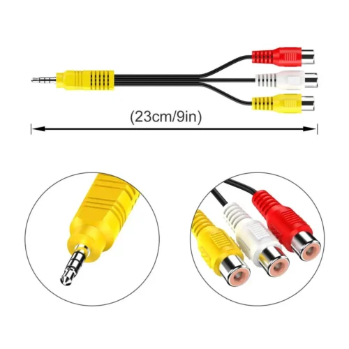 3.5mm Audio Jack Male to 3 RCA Female Jack Adapter Splitter Audio Cable for AV TV - Image 3