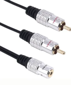 3.5mm Female To Dual Male RCA Stereo Jack Audio Adapter Cable