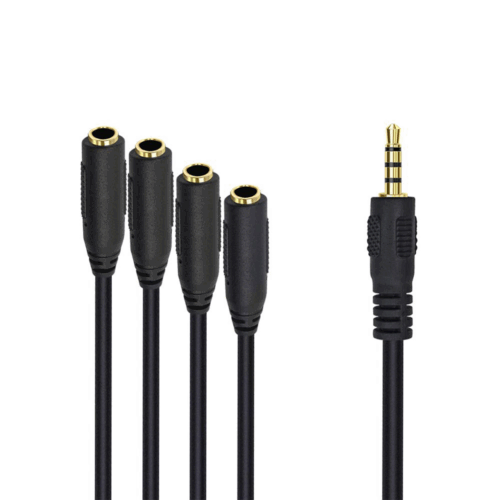 3.5mm Headphone Splitter 1 to 4 Ways 3.5mm (1/8") TRRS 4Pole Male to 4Female Cable
