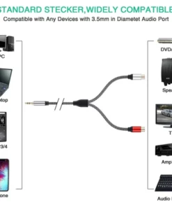 Alternative view of 3.5mm Male to 2 RCA Female Jack Stereo Audio Cable Y Adapter Cable