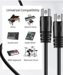 Alternative view of 5 Pin DIN Male to Male MIDI Cable 5 Feet MIDI Extension Audio Cable