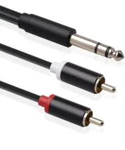 6.35mm 1/4 Inch Male TRS to 2 RCA Male Stereo Audio Y Splitter Cable