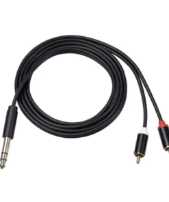 Alternative view of 6.35mm 1/4 Inch Male TRS to 2 RCA Male Stereo Audio Y Splitter Cable