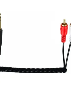 6.35mm TRS Male to 2RCA Male Stereo Audio Coiled Spiral Cable