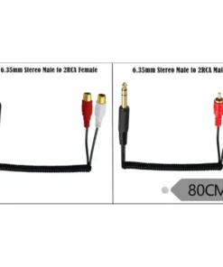 Alternative view of 6.35mm TRS Male to 2RCA Male Stereo Audio Coiled Spiral Cable