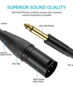 Alternative view of 6.35mm to XLR Male Cable, 1/4 Inch TS to 3 Pin Male Microphone Cable