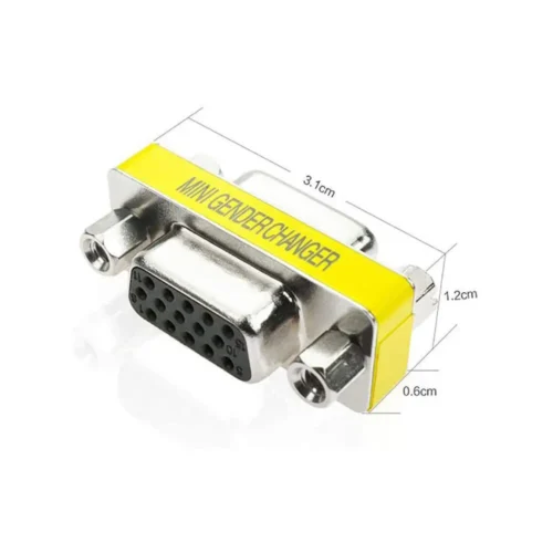 HD15 VGA SVGA Adapter Mini 15 Pin Convert M/F Serial Male to Female Cable Gender Changer Coupler Adapter - Image 3