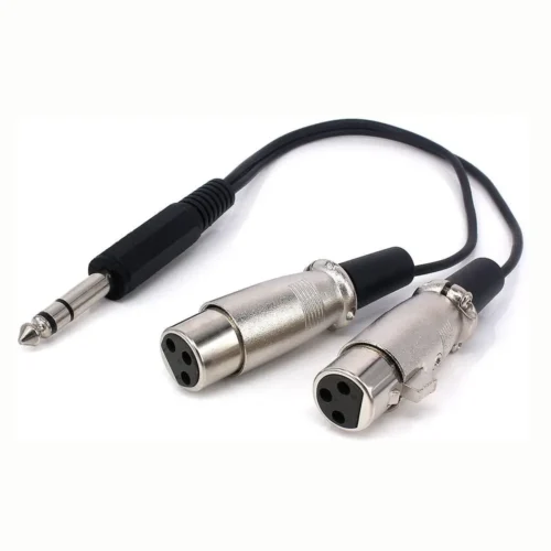 1/4 XLR Cable-6.35mm Mono Male to 2 Dual XLR Female Y Splitter Audio Cable 0.3M - Image 2