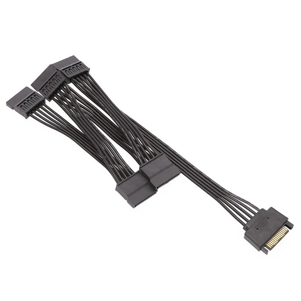 15 Pin Serial ATA Power Extension Hard Drive Cable 1 Male to 5 Female Splitter Adapter - Image 2
