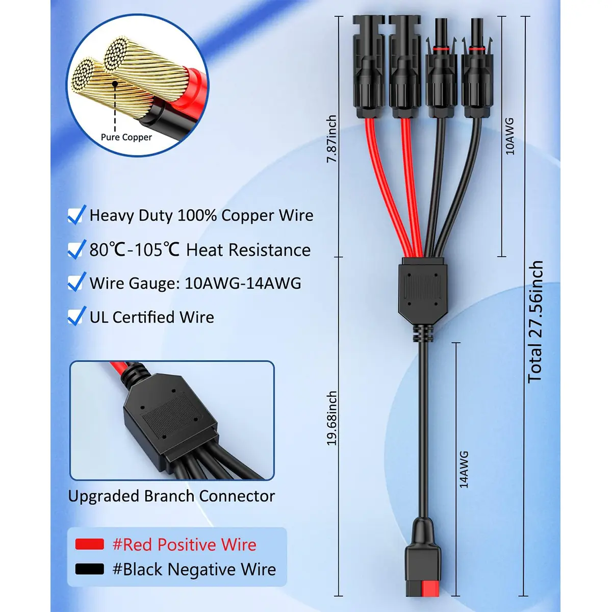 2-in-1 Solar Panel Connector Extension Cable - Image 2