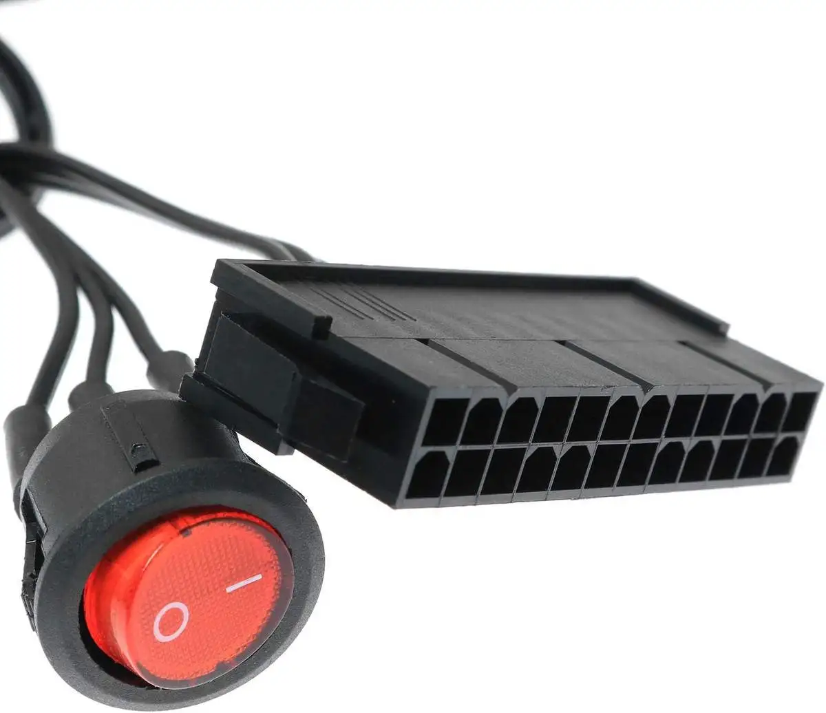 24-Pin Female ATX PSU Power Supply Starter On/Off Switch Jumper Bridge - Image 2