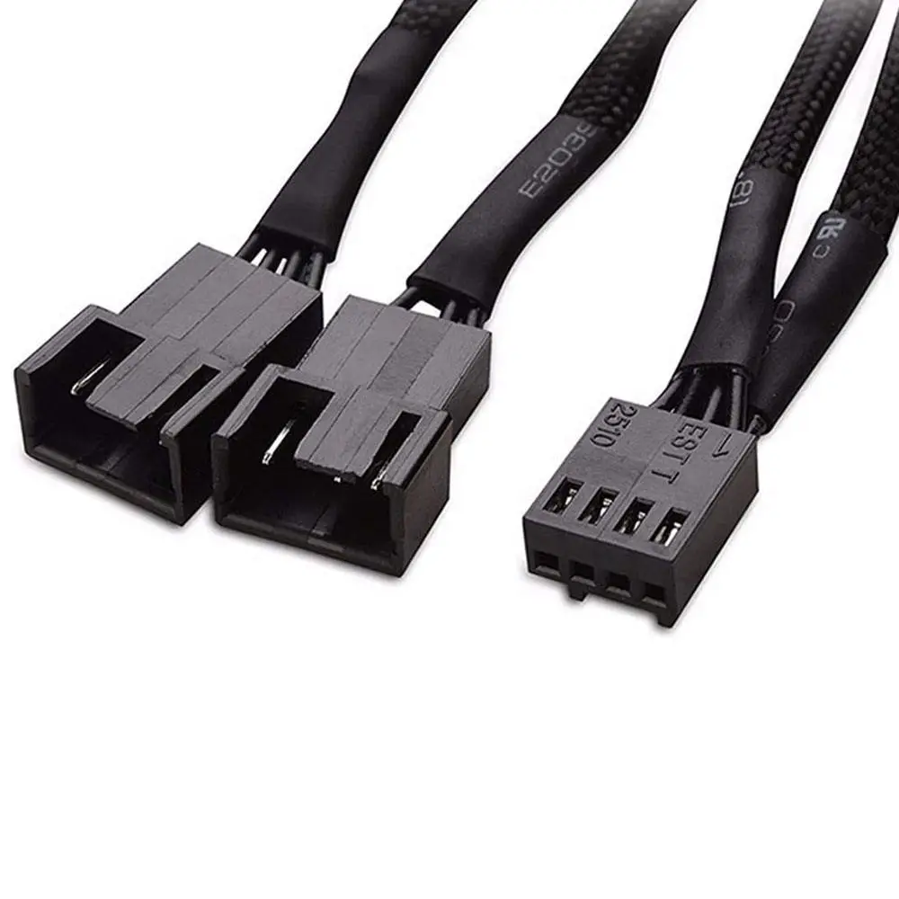 4 Pin 1 Female to 2 Male Y Splitter PWM Fan Power Converter Adapter Cable - Image 4
