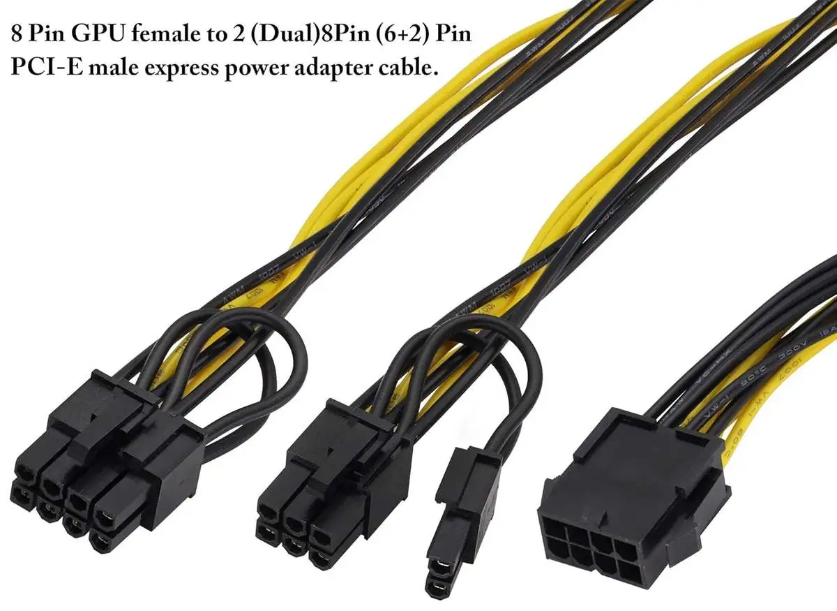 8 Pin Female to Dual 8P (6+2) Pin Male Extention Power Cable - Image 5