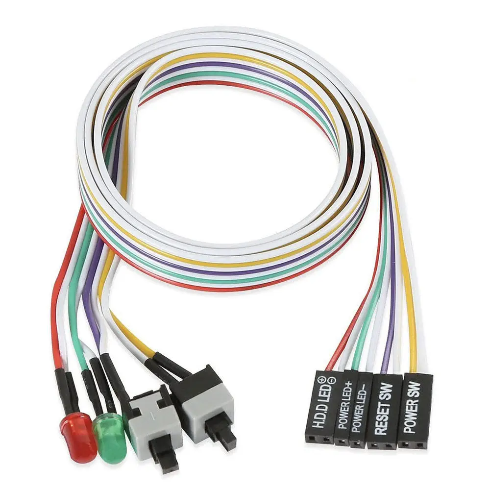 ATX Power Supply Switch Cable, 27 Inch LED Light HDD Cable