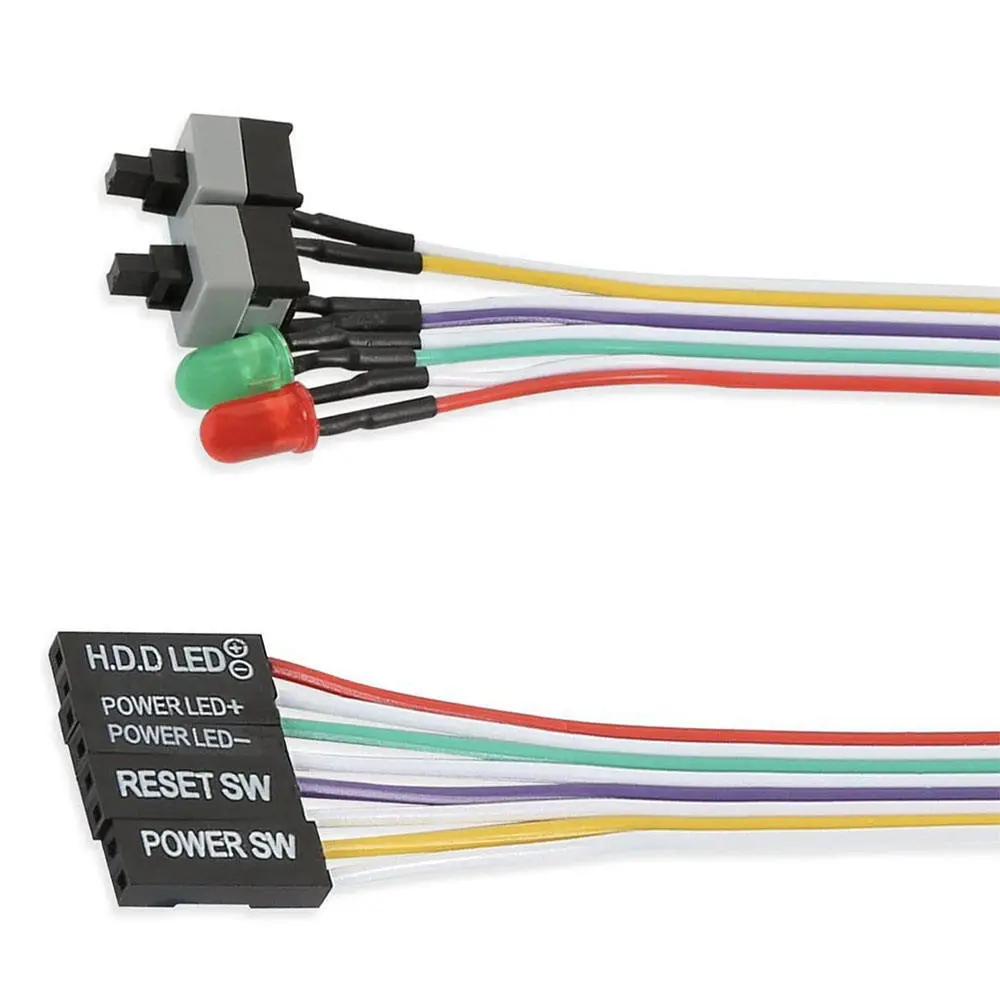 ATX Power Supply Switch Cable, 27 Inch LED Light HDD Cable - Image 2