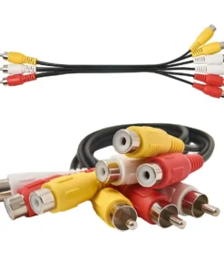 AV Cable Splitter, 3 RCA Female to 6 RCA Male