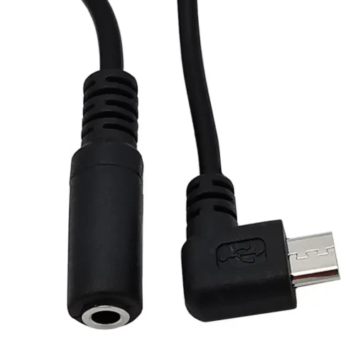 Black Micro USB Jack to 3.5mm Headphone Earphone Adapter Socket Audio Cable - Image 4