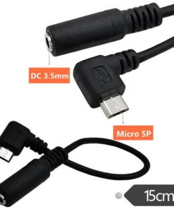 Black Micro USB Jack to 3.5mm Headphone Earphone Adapter Socket Audio Cable