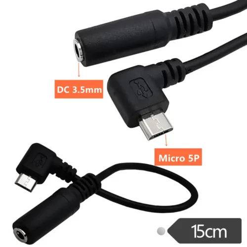 Black Micro USB Jack to 3.5mm Headphone Earphone Adapter Socket Audio Cable