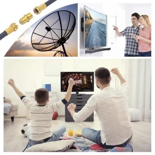 Coaxial Cable Connector, RG6 F-Type Gold Plated Adapter Female to Female - Image 4