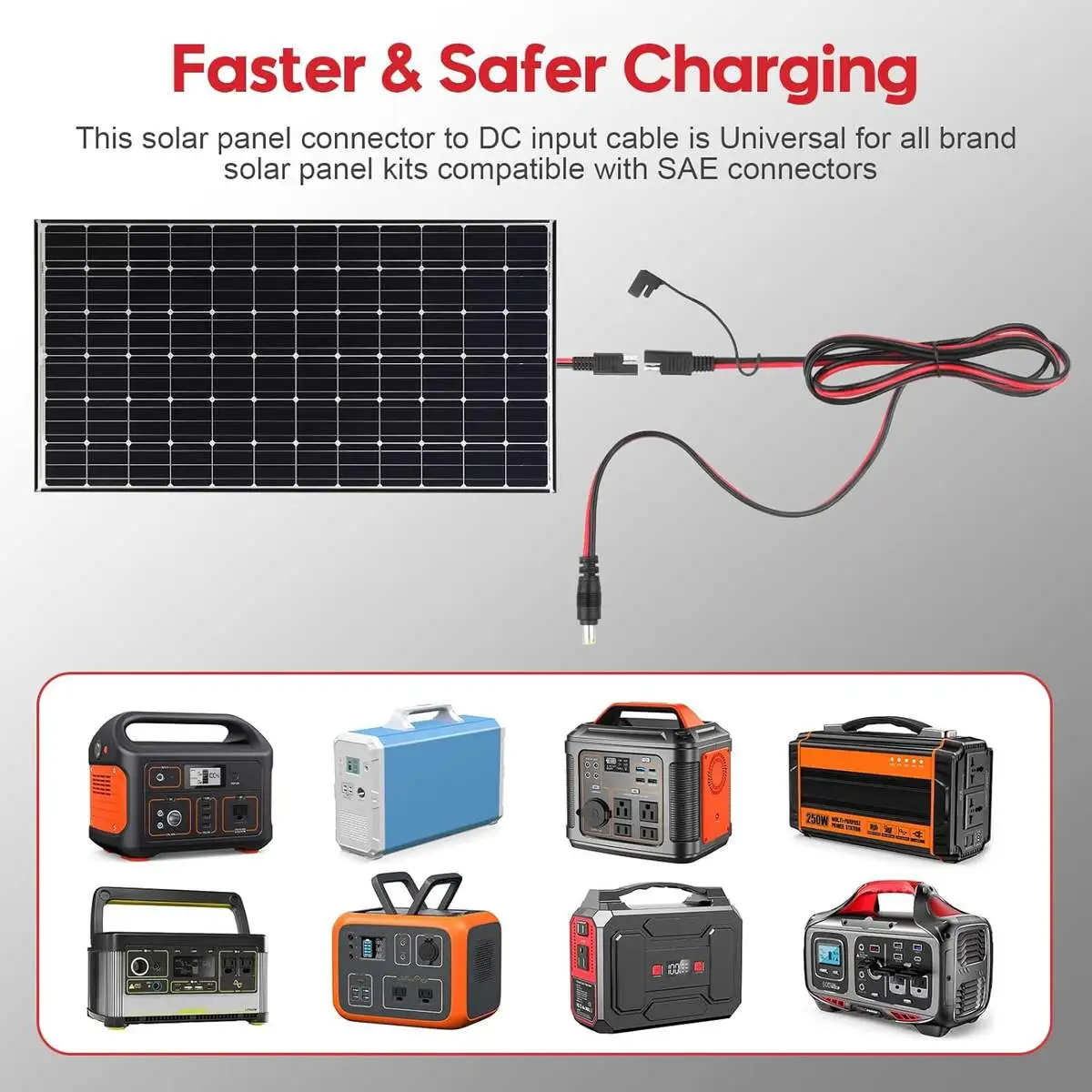 DC 8mm Male to SAE Connector Adapter 14AWG Cable Wire - Image 4