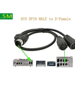 Alternative view of DIN 5-Pin Splitter Y Adapter MIDI Cable