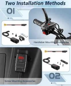 Alternative view of Dual USB Type C Charge 3.0 Motorcycle USB Charger with Switch