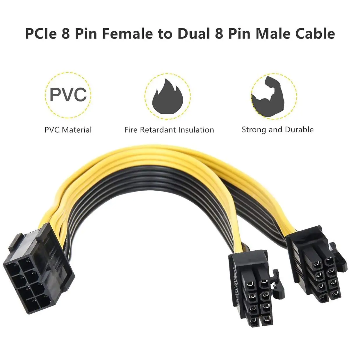 GPU VGA PCIe 8 Pin Female to 2 X 8 Pin Male PCI Express Power Supply Adapter Y-Splitter Cable - Image 4