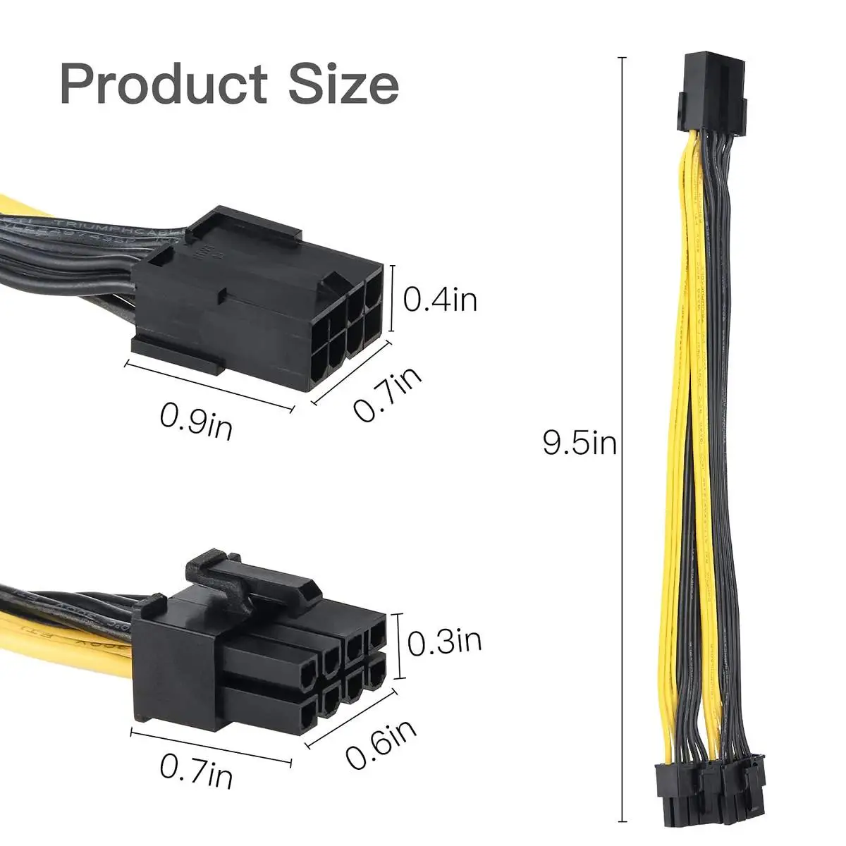 GPU VGA PCIe 8 Pin Female to 2 X 8 Pin Male PCI Express Power Supply Adapter Y-Splitter Cable - Image 5