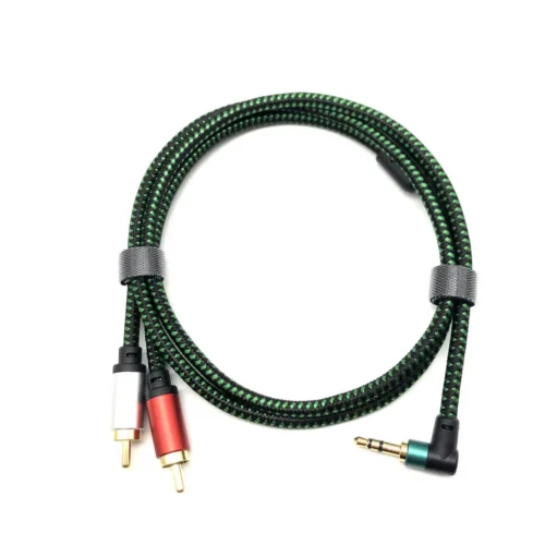 Hi-Fi Sound Nylon Braided 3.5mm to 2-Male RCA Stereo Splitter Cable