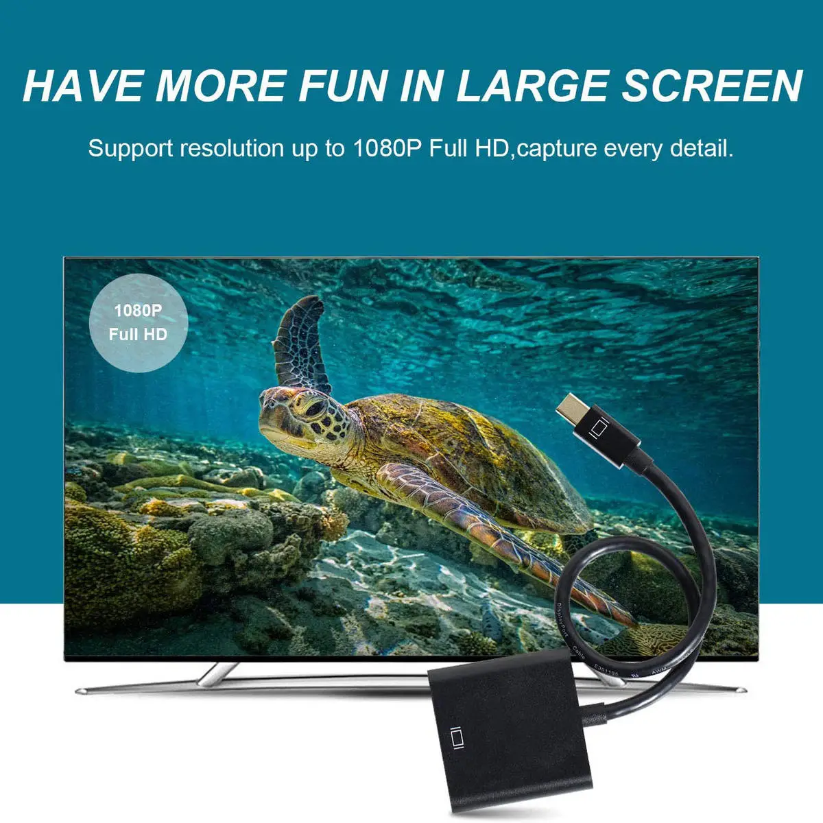 Mini DP Display Port to VGA (Thunderbolt Compatible) Male to Female Adapter - Image 3