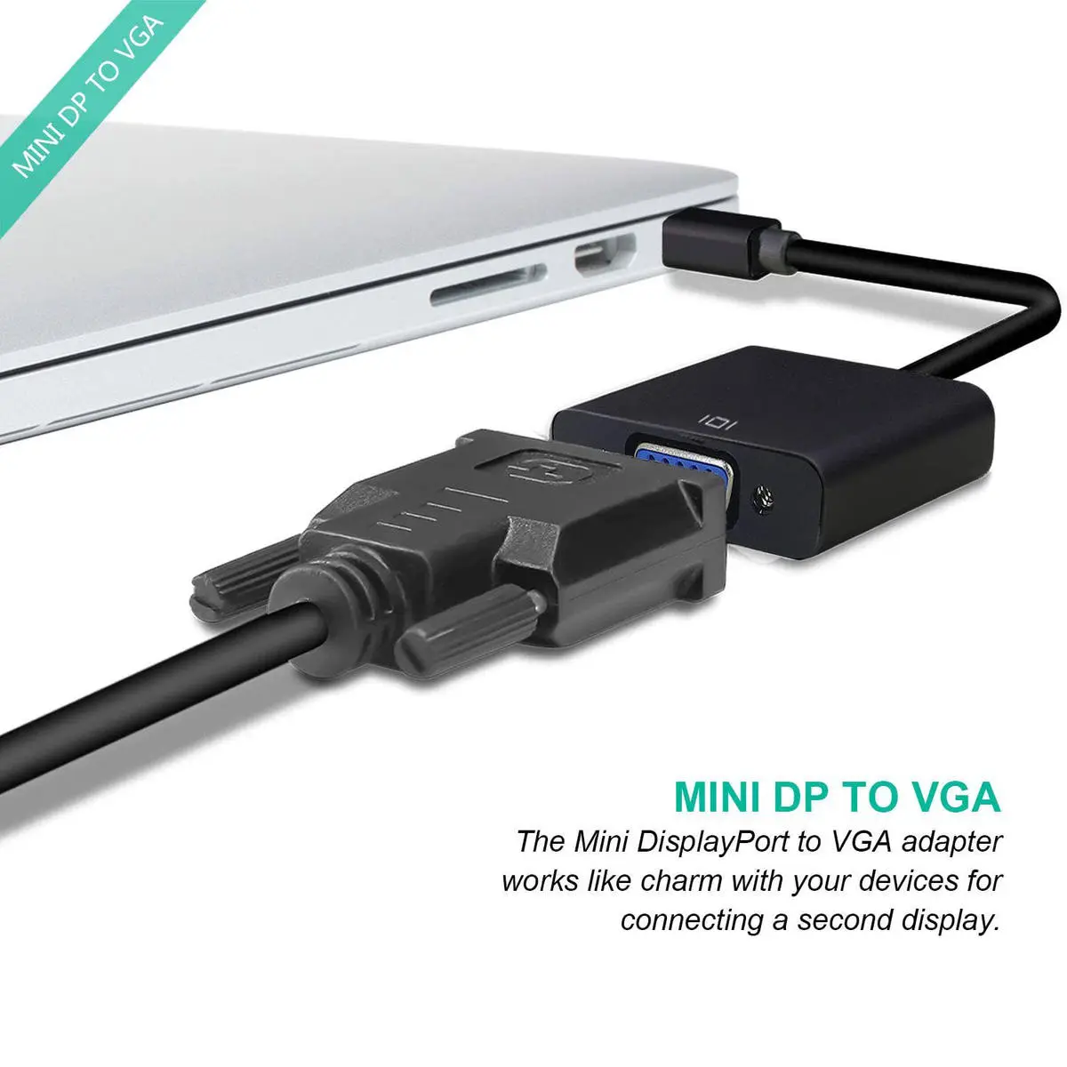 Mini DP Display Port to VGA (Thunderbolt Compatible) Male to Female Adapter - Image 4