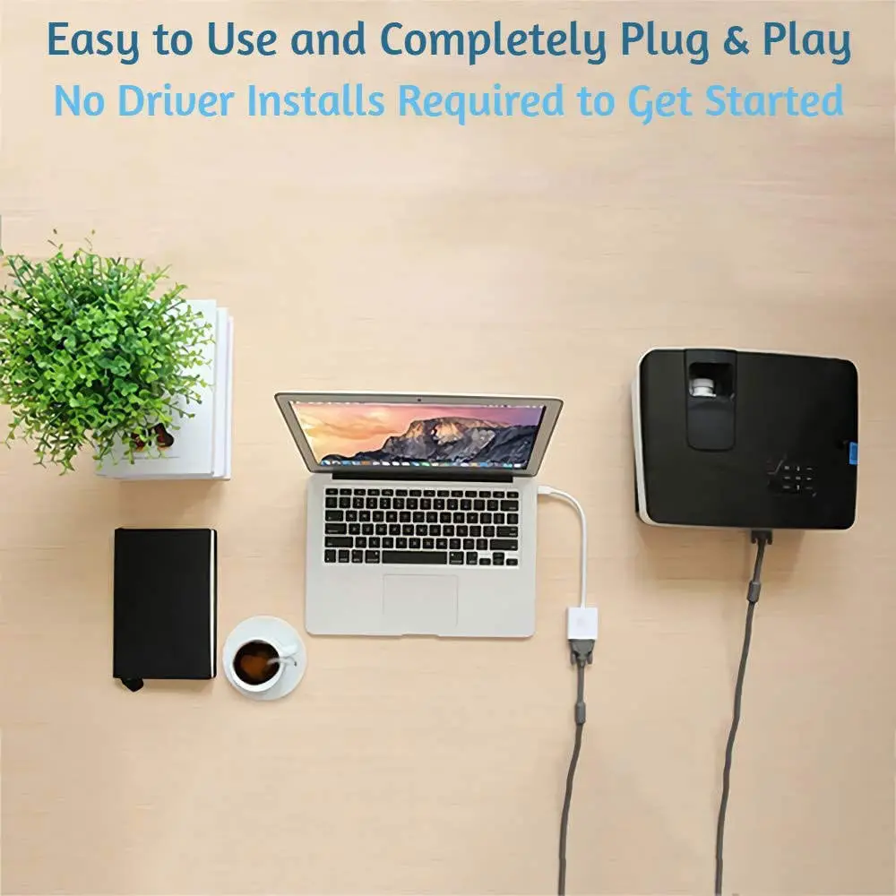 Mini DP to VGA Adapter Cable Mini Displayport Thunderbolt to VGA D-Sub Converter 1080P Cables - Image 6