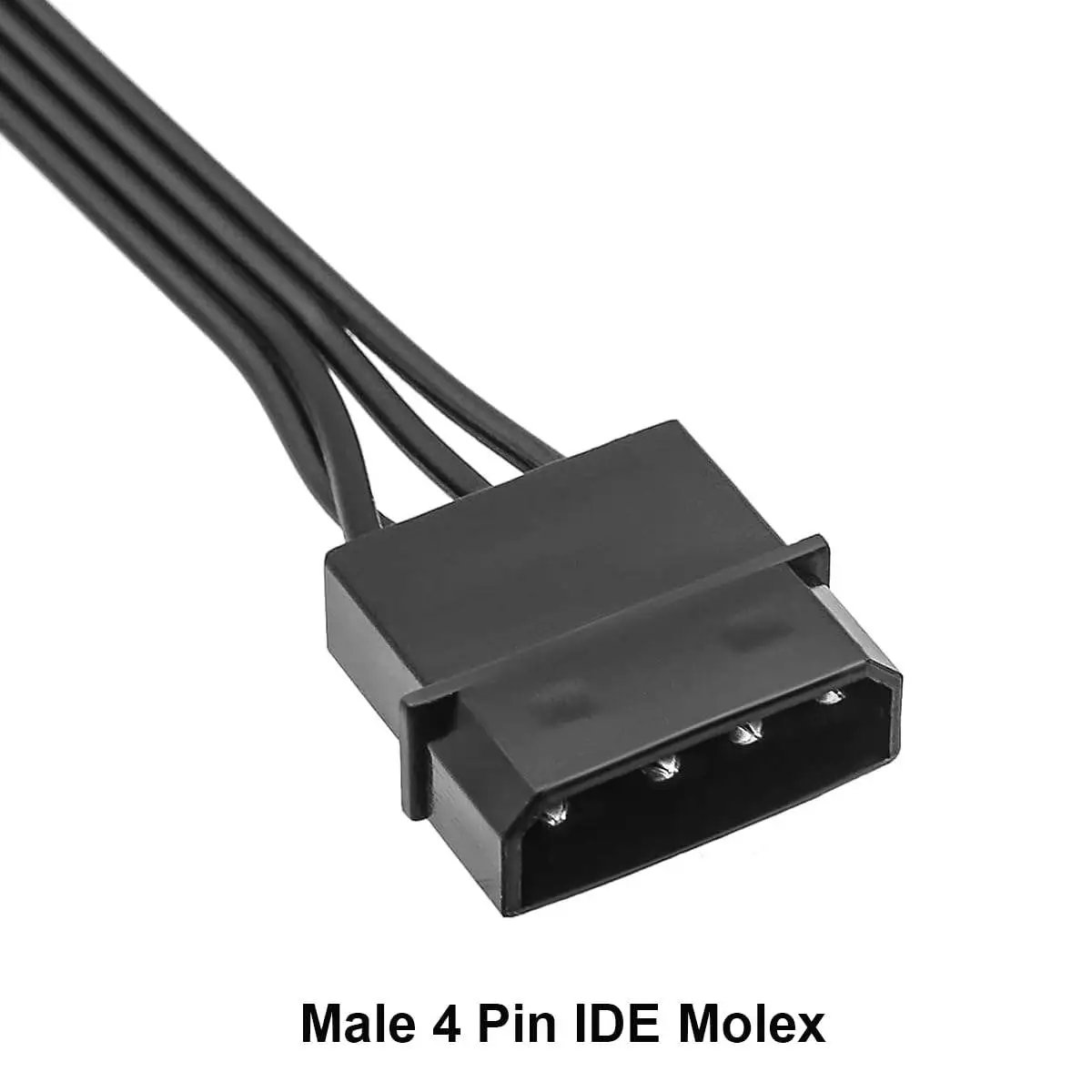 Molex IDE 4-Pin Male to 15-Pin Female SATA Power Converter Extension Adapter Cable - Image 2