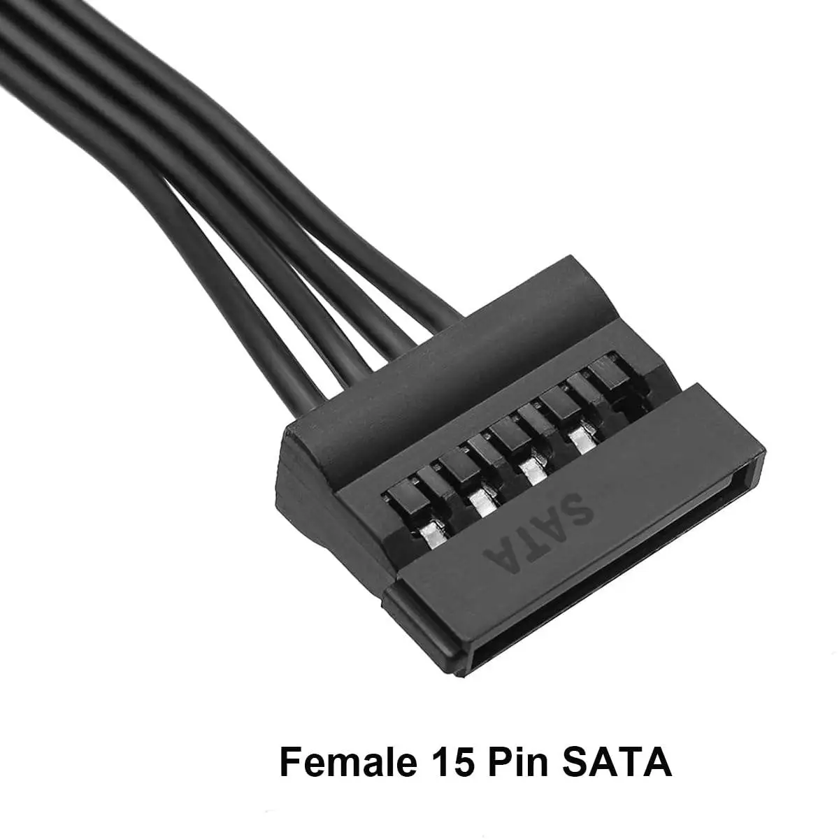Molex IDE 4-Pin Male to 15-Pin Female SATA Power Converter Extension Adapter Cable - Image 3