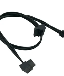 Motherboard ATX Mini 4-Pin to 2 X Right-Angle 15-Pin SATA Hard Drive HDD Power Supply Adapter Cable