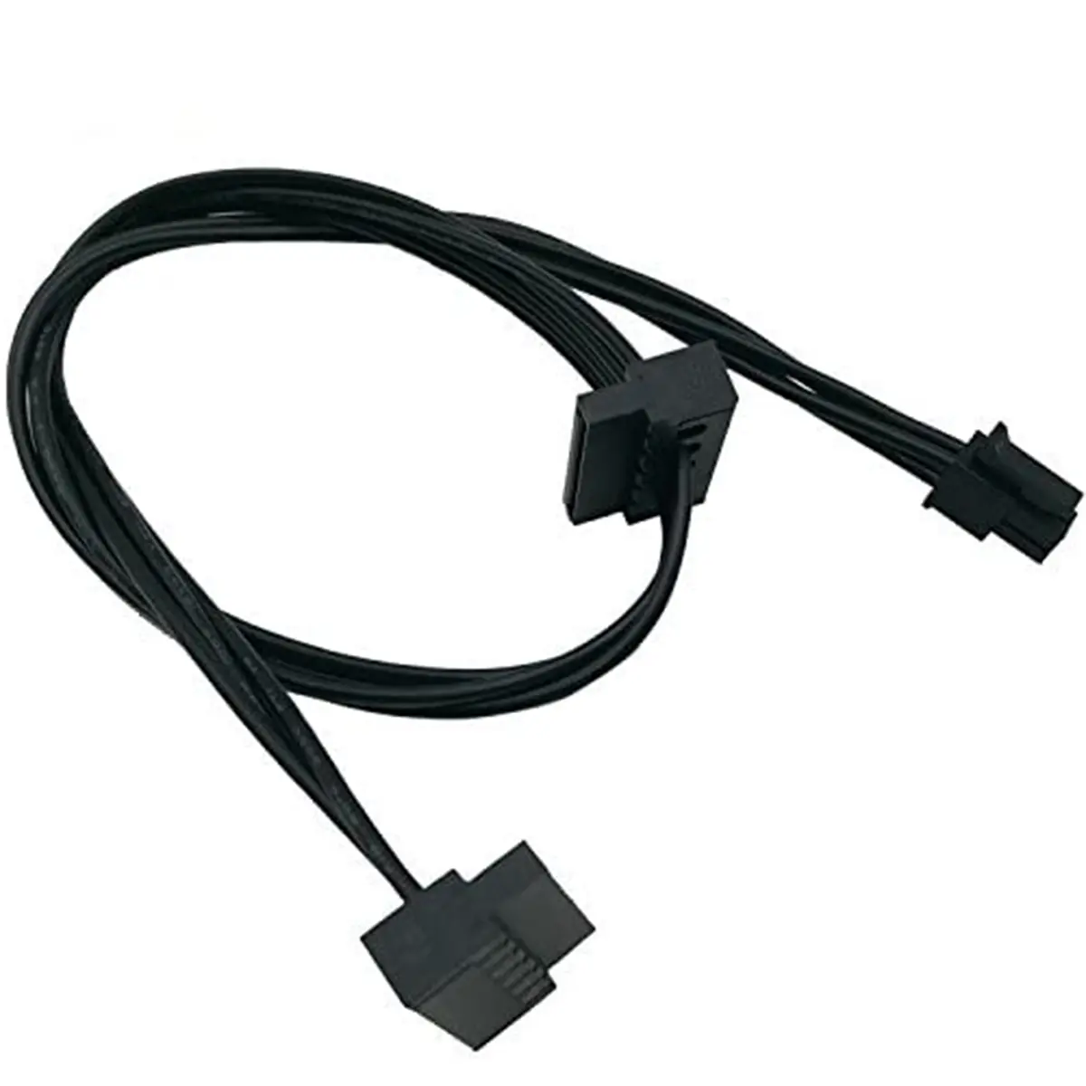 Motherboard ATX Mini 4-Pin to 2 X Right-Angle 15-Pin SATA Hard Drive HDD Power Supply Adapter Cable