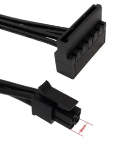 Alternative view of Motherboard ATX Mini 4-Pin to 2 X Right-Angle 15-Pin SATA Hard Drive HDD Power Supply Adapter Cable