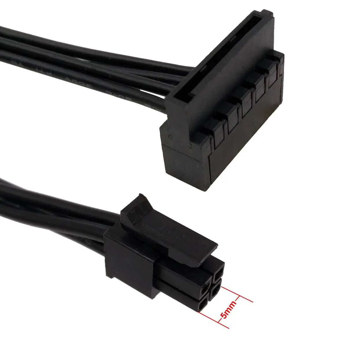 Motherboard ATX Mini 4-Pin to 2 X Right-Angle 15-Pin SATA Hard Drive HDD Power Supply Adapter Cable - Image 2