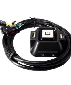 PC Power Button, 6.3" Desktop PC Switch Button with Dual USB Ports External Power Reset Button